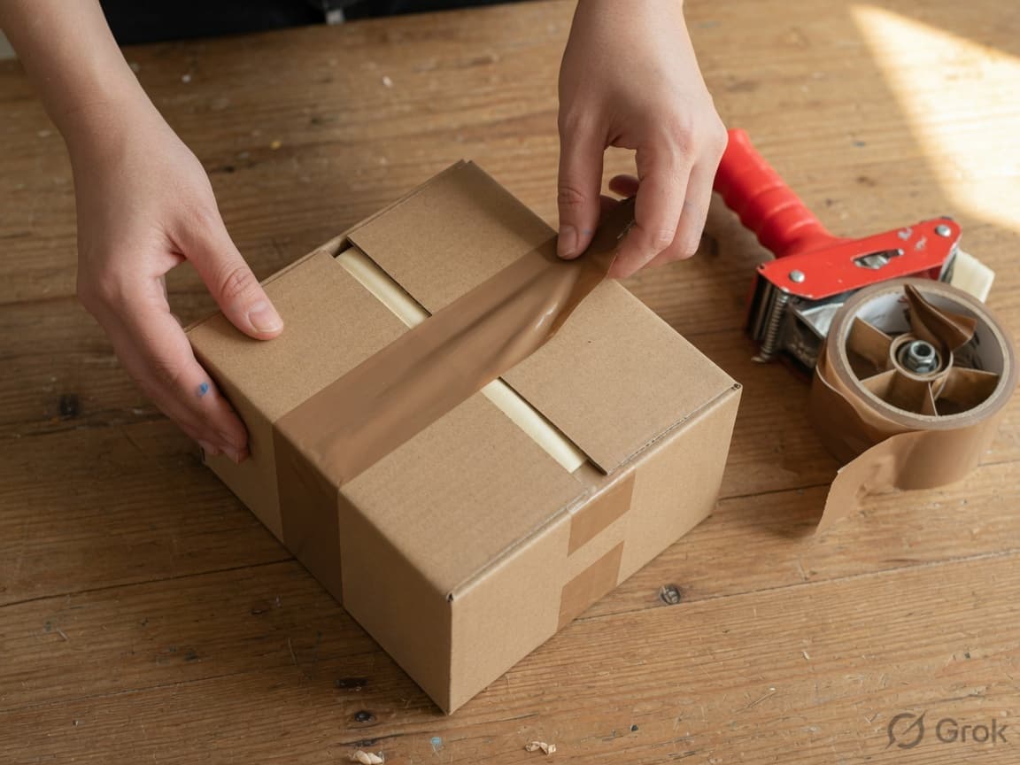 Taping the carton closed